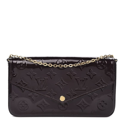 Louis Vuitton Vernis Pochette Felicie Chain Wallet Amarante 1 of 10
