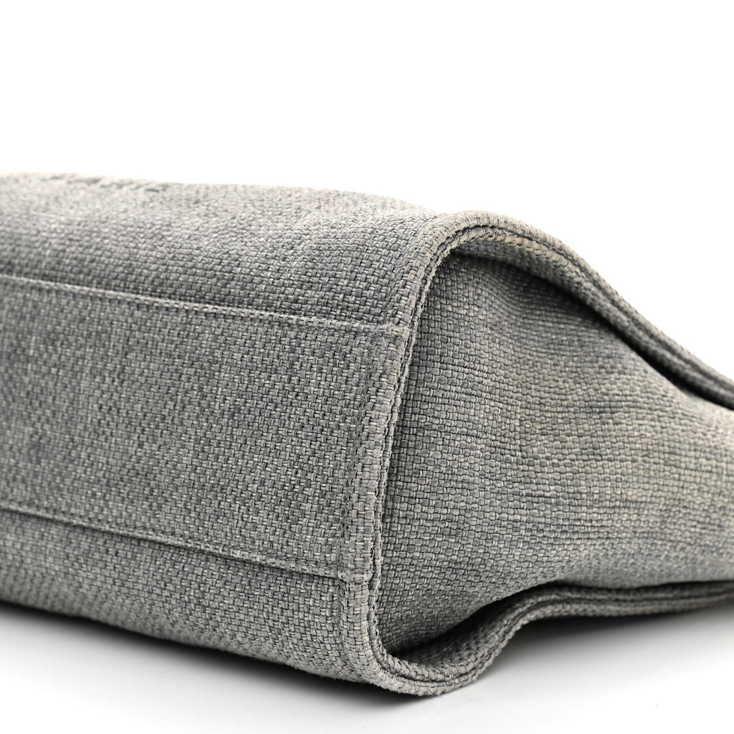 Woven Straw Raffia Small Deauville Tote Charcoal