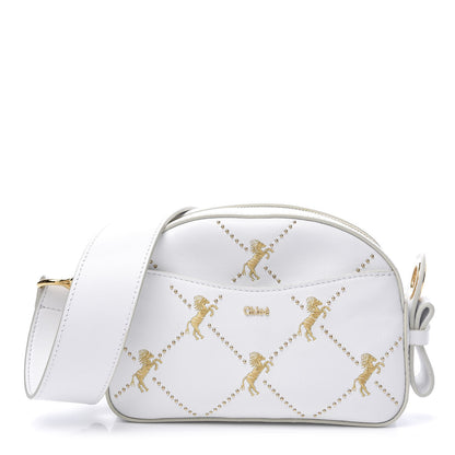 Chloe Smooth Calfskin Little Horses Embroidered Shoulder Bag White 1 of 11