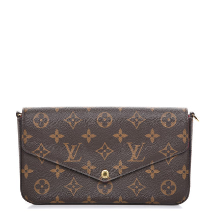 Louis Vuitton Monogram Pochette Felicie Chain Wallet Fuchsia 1 of 8