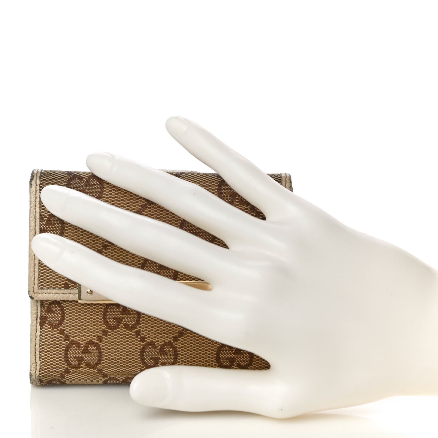 Monogram Metal Bar French Flap Wallet Off White