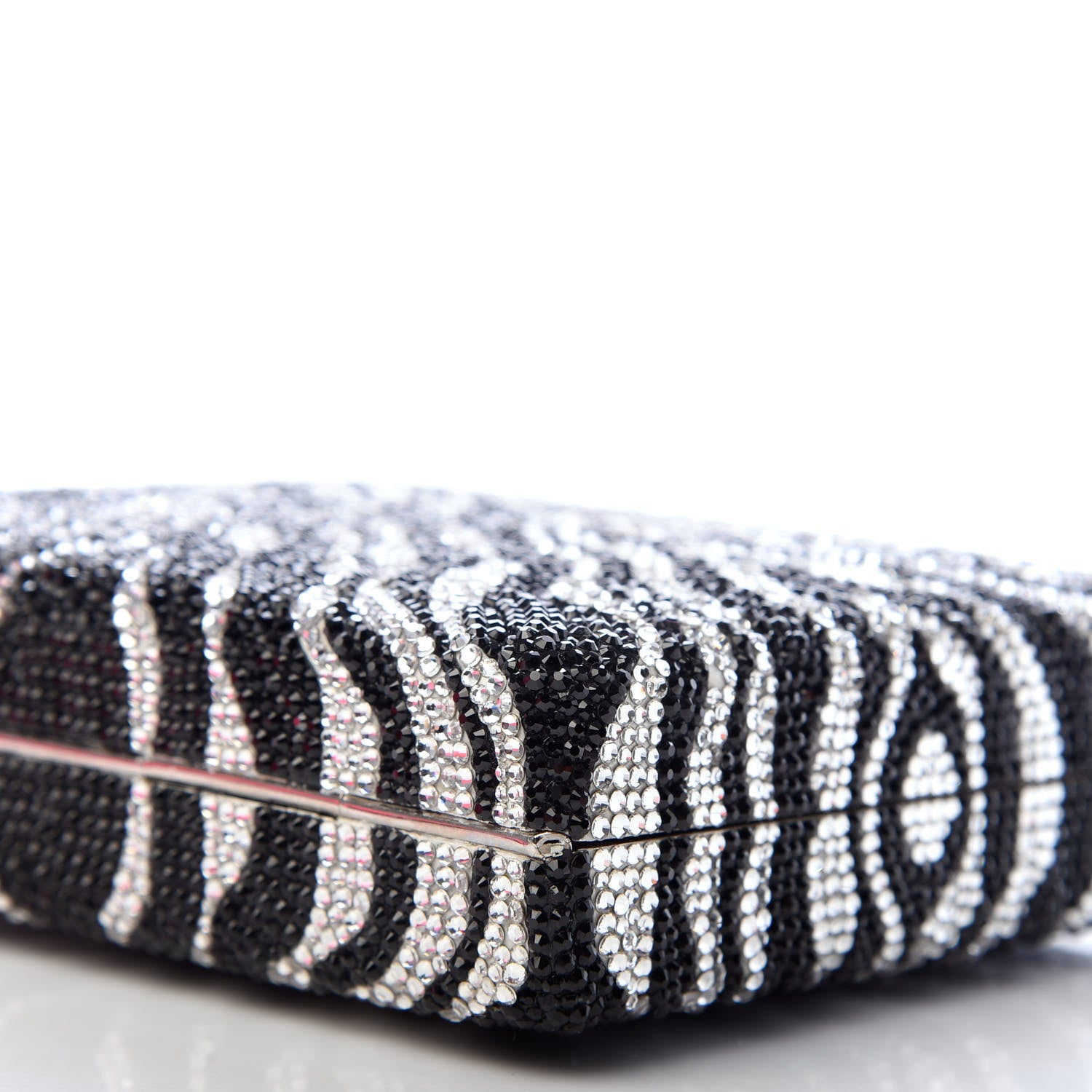 Judith Leiber Austrian Crystal Zebra Evening Bag Silver Black 8 of 9