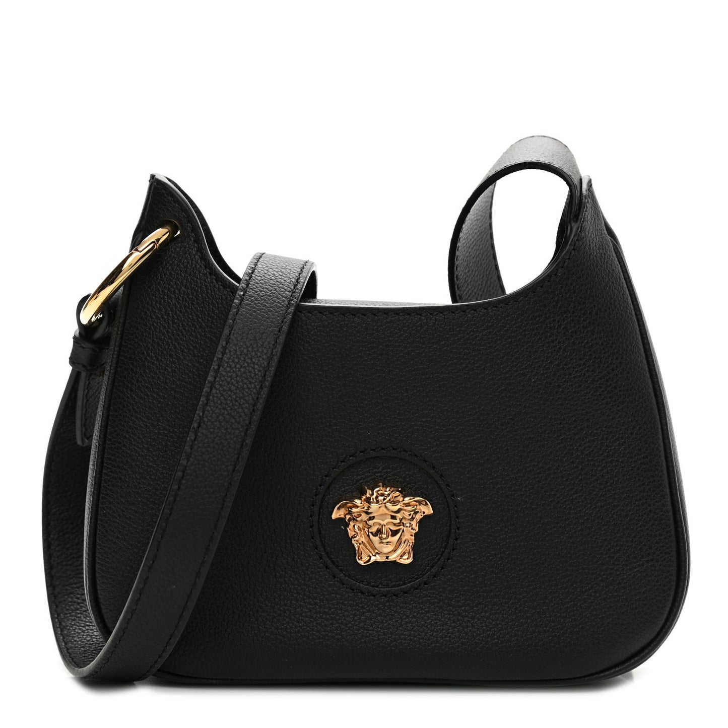 Calfskin La Medusa Small Hobo Crossbody Black