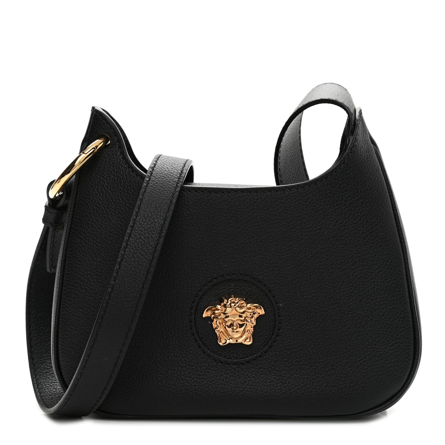 Versace Calfskin La Medusa Small Hobo Crossbody Black 1 of 8