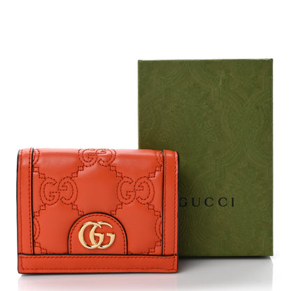 Gucci Calfskin GG Matelasse Card Case Wallet Deep Orange 7 of 7
