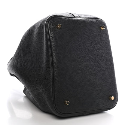 Hermes Taurillon Clemence Matte Alligator Picotin Lock Touch 22 MM Black 3 of 8