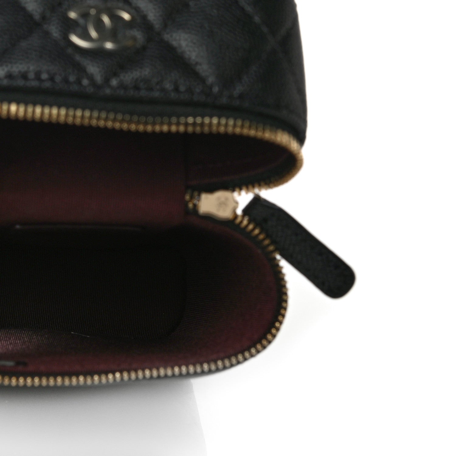Chanel Caviar Quilted Phone Holder With Chain Black 7 of 11