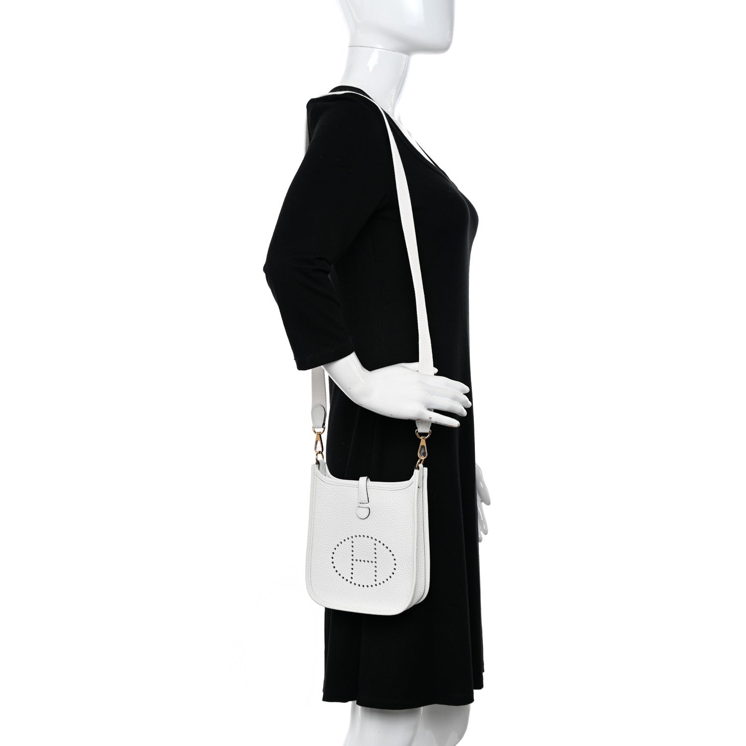 Hermes Taurillon Clemence Amazone Evelyne TPM New White 2 of 10