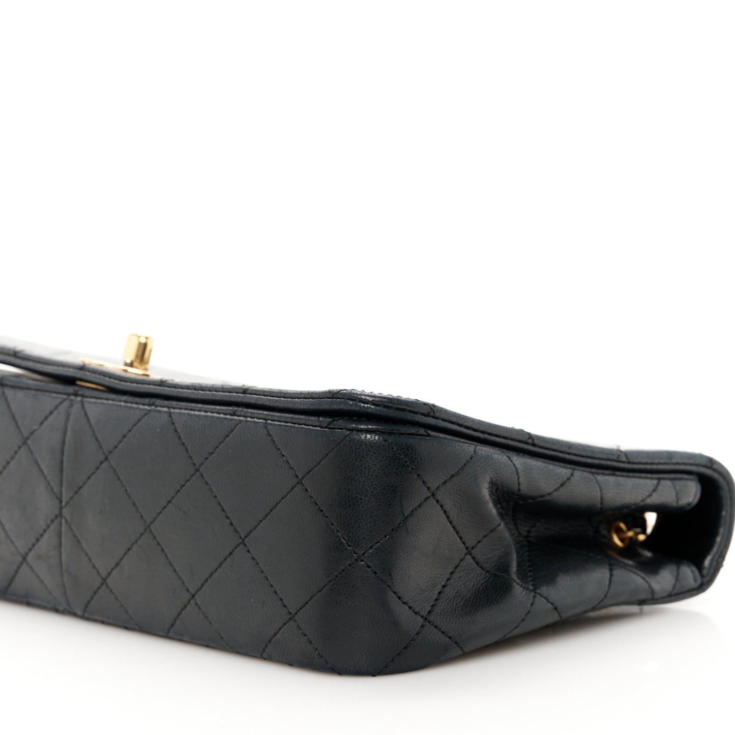 Lambskin Quilted Small Single Flap Bag Black