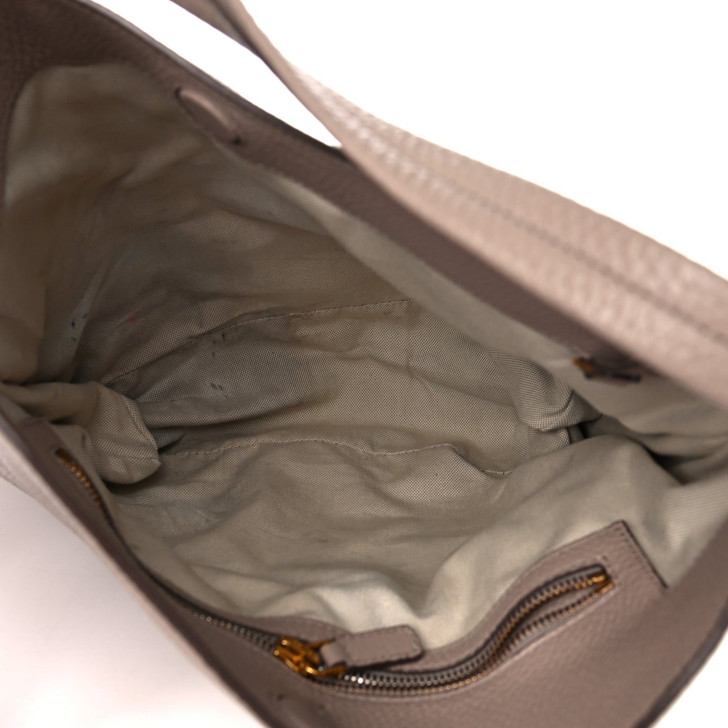 Pebbled Calfskin Alix Padlock Zip Hobo Bag Taupe