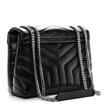 Saint Laurent Calfskin Y Quilted Monogram Small Loulou Chain Satchel Black 3 of 10