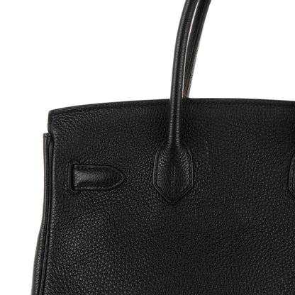 Hermes Taurillon Clemence Birkin 30 Black 12 of 31