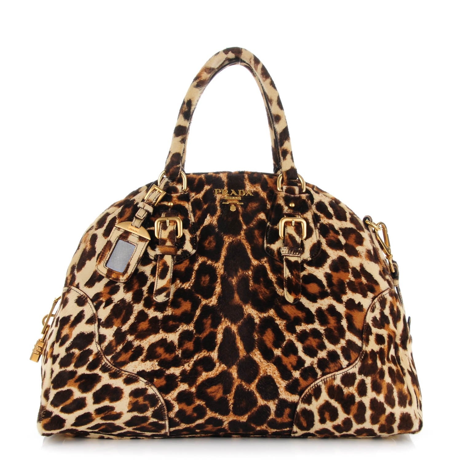 Prada Calf Hair Leopard Print Bauletto 1 of 8