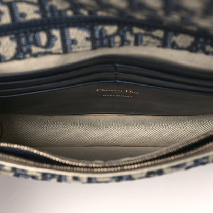 Christian Dior Oblique Saddle Chain Pouch Blue 5 of 8