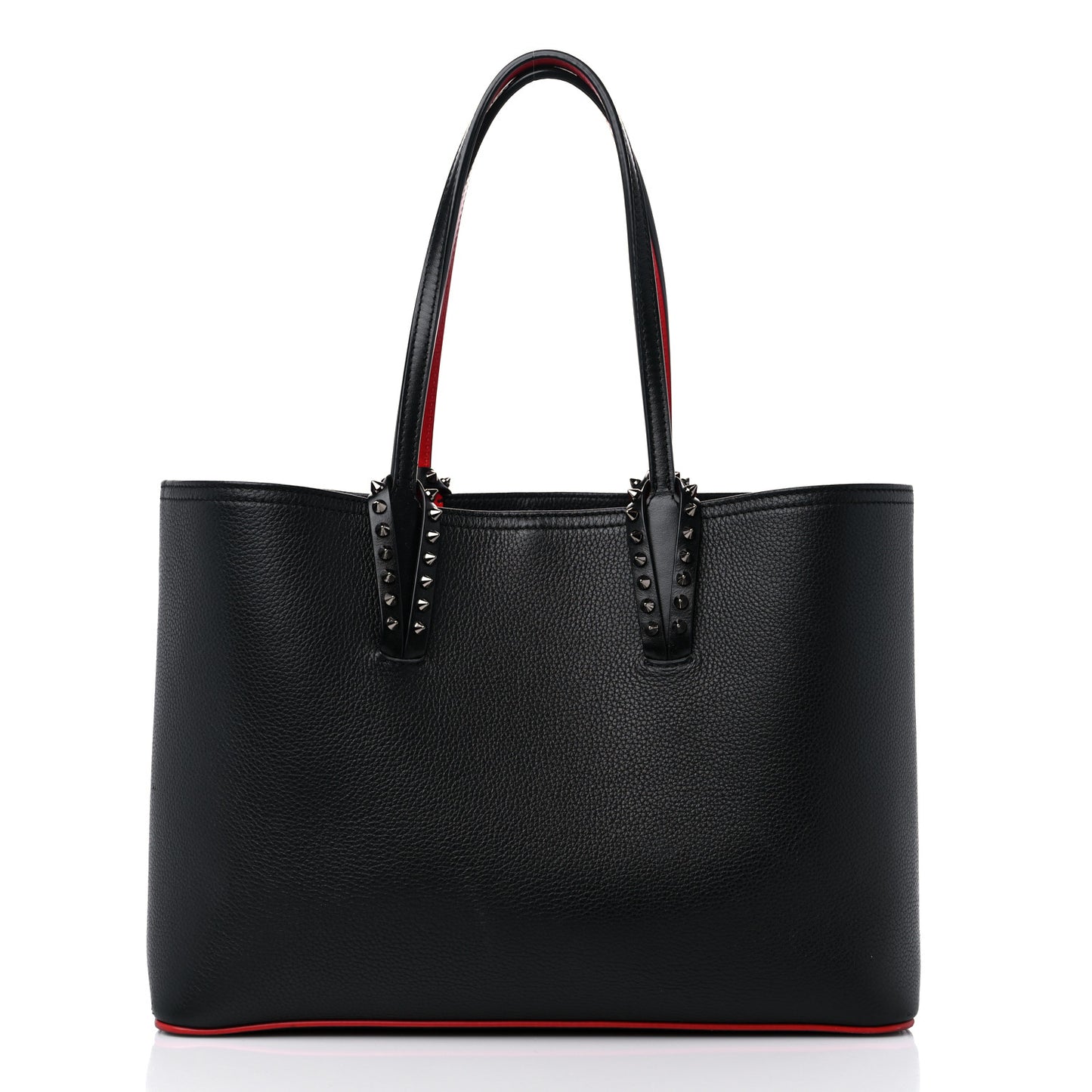 Calfskin Empire Spikes Small East West Cabata Tote Black