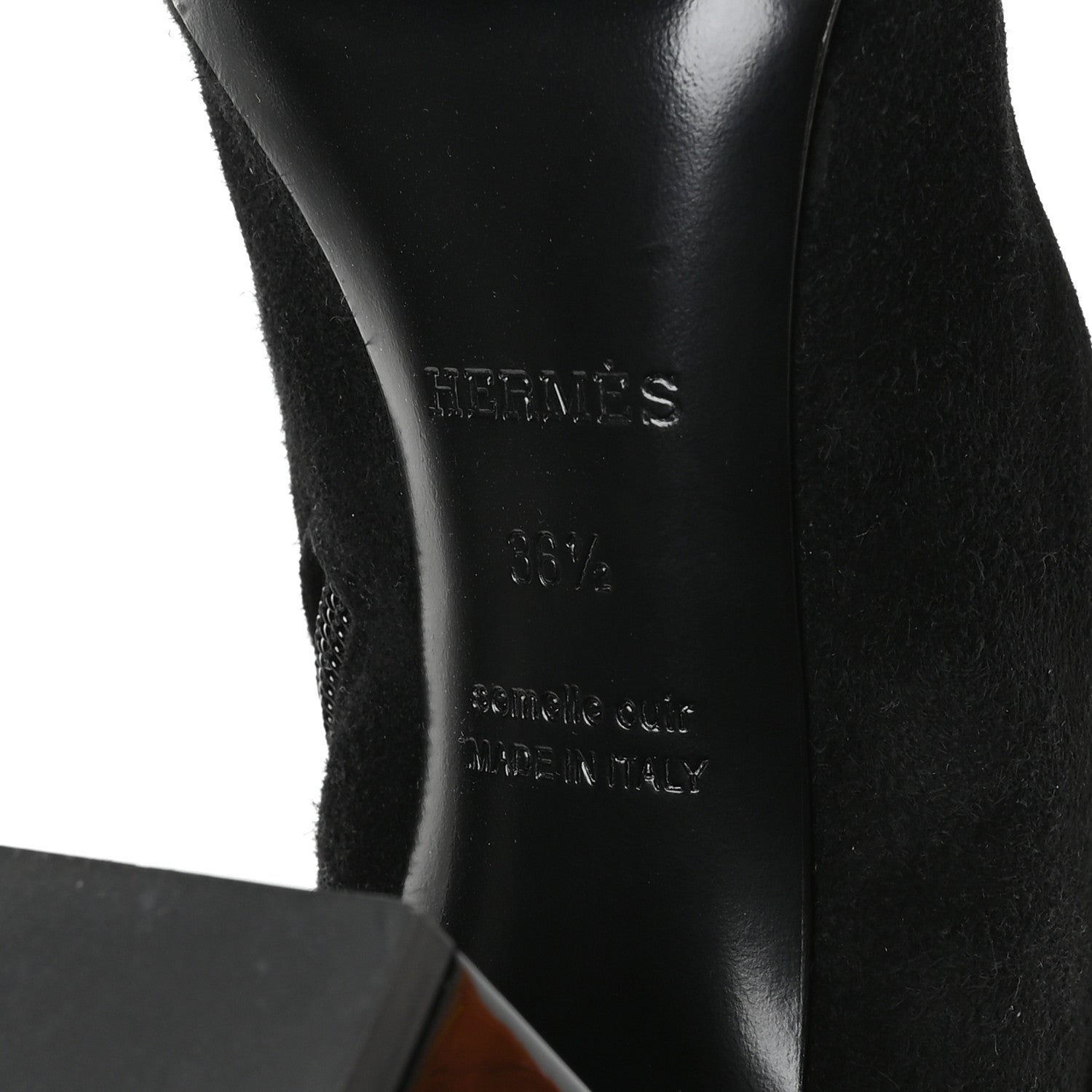 Hermes Velvet Goatskin Betty 60 Boots 36.5 Black 6 of 8