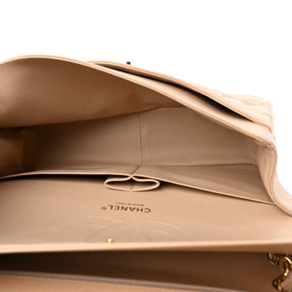 Chanel Caviar Quilted Jumbo Double Flap Light Beige 5 of 9