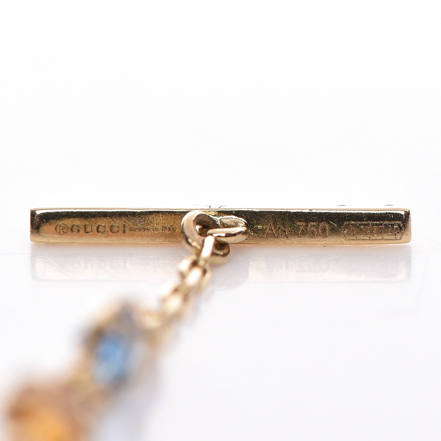 18K Yellow Gold Double G Bracelet Multicolor