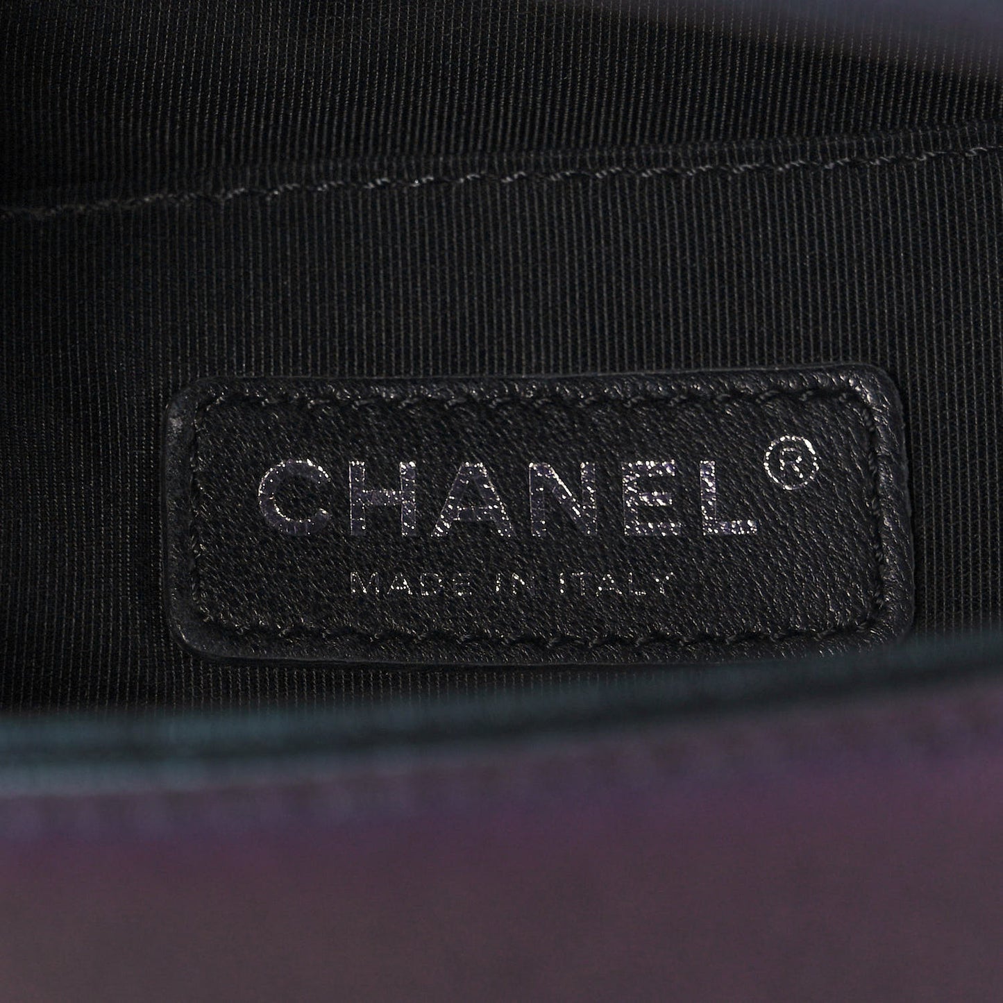 Iridescent Goatskin Quilted Medium Boy Flap Purple