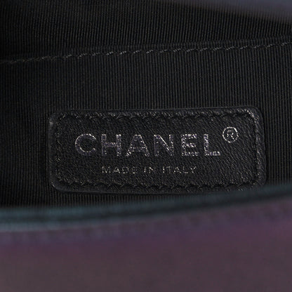 Chanel Iridescent Goatskin Quilted Medium Boy Flap Purple 6 of 10
