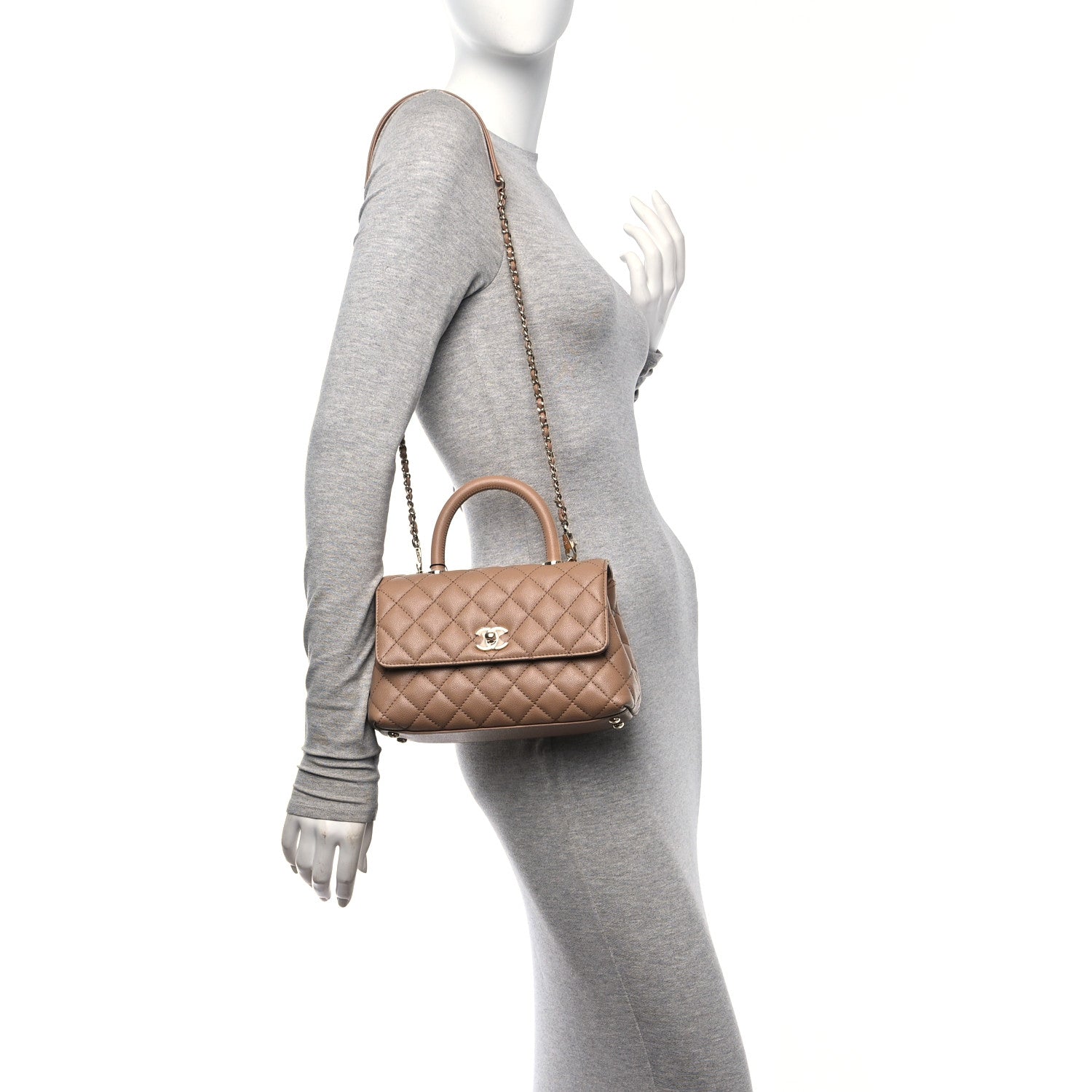 Chanel Caviar Quilted Mini Coco Handle Flap Brown 2 of 12