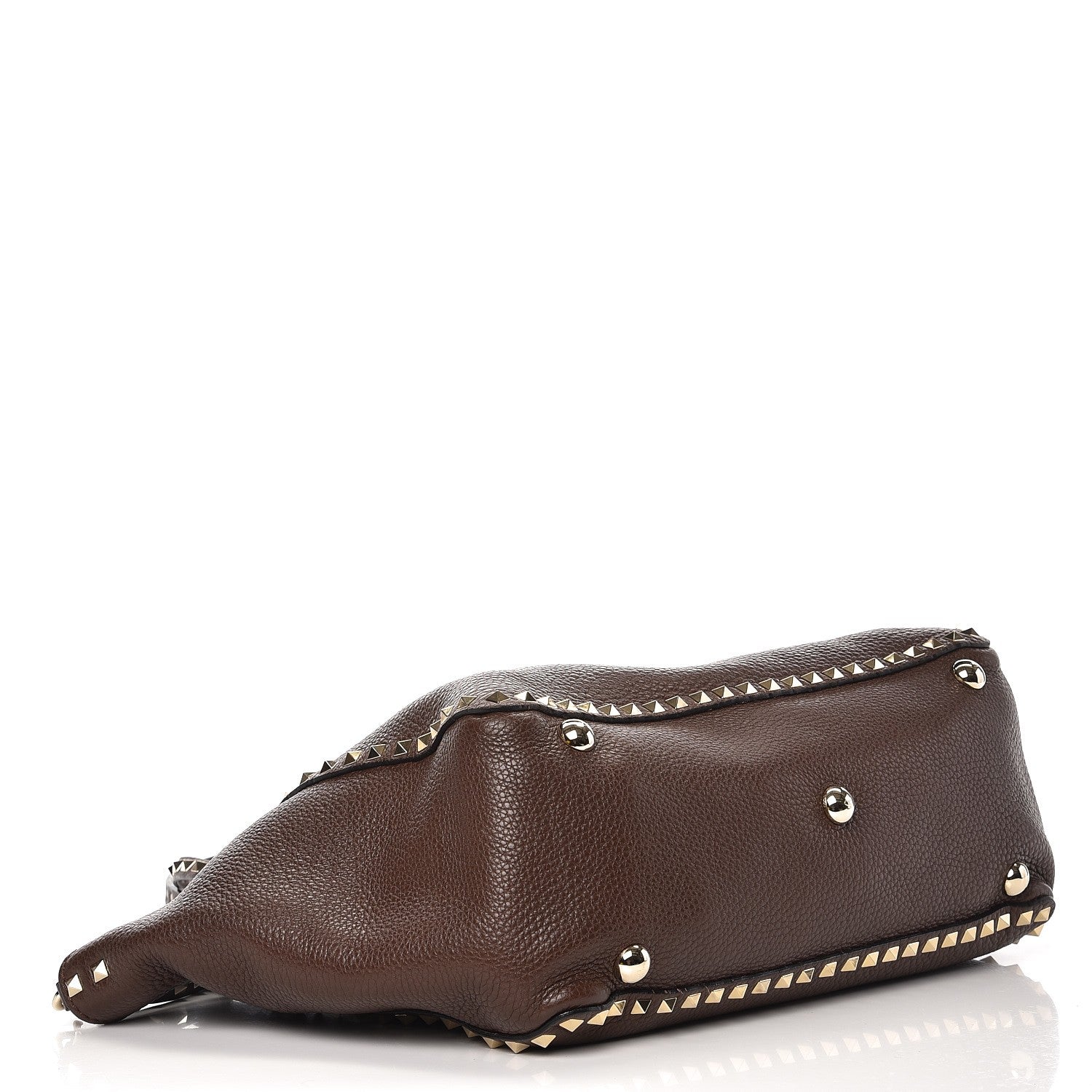 Valentino Garavani Pebbled Calfskin Medium Rockstud Tote Cacao 5 of 10