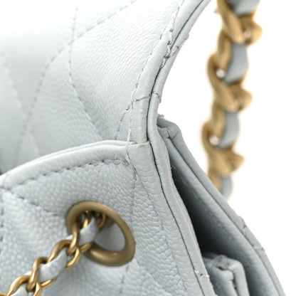 Chanel Caviar Quilted Small Chanel 25 Handbag Light Blue 10 of 15