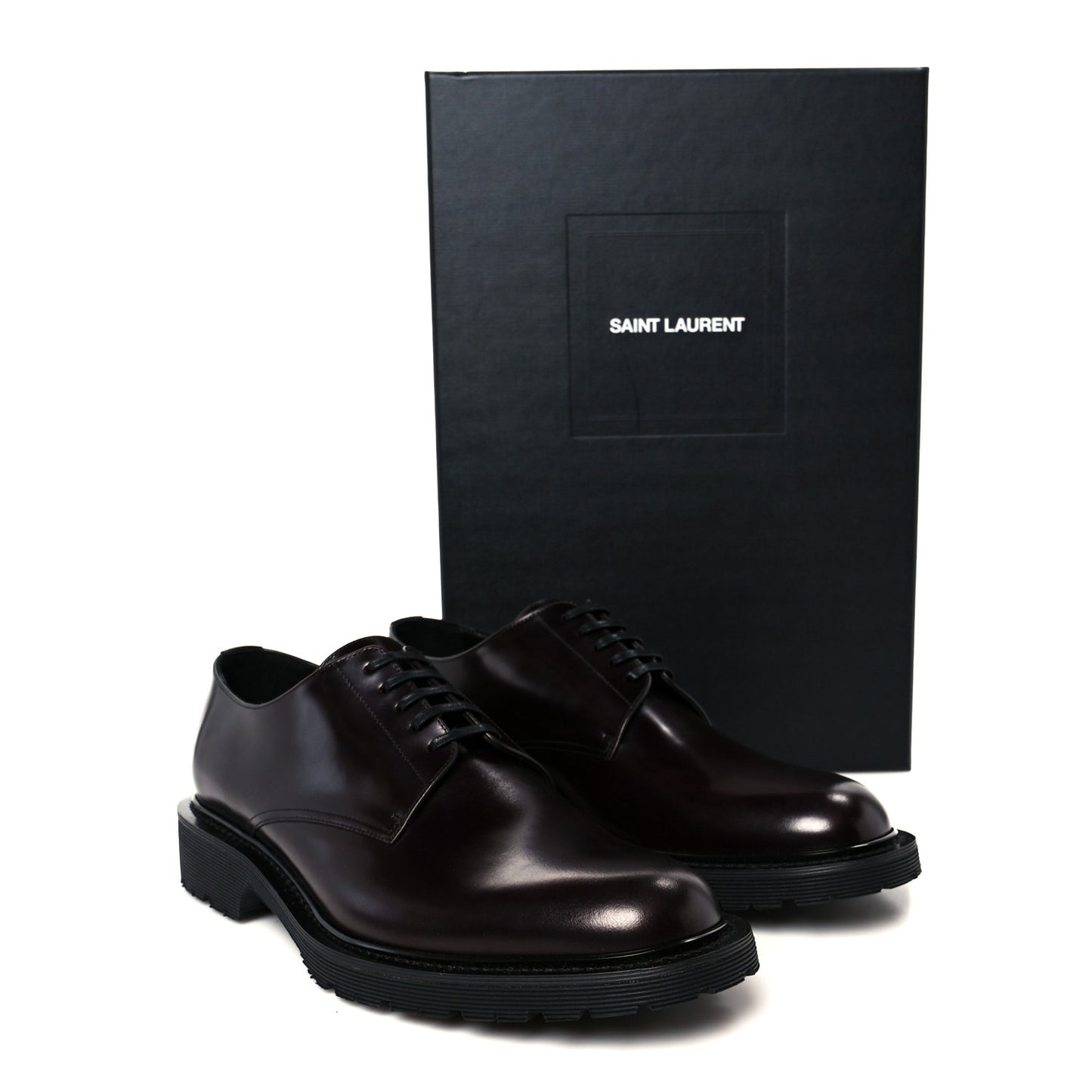 Calfskin Mens Army 20 Derby Shoes 42.5 Dark Wine