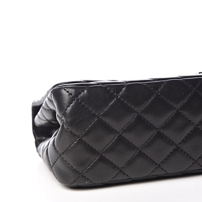 Chanel Lambskin Chevron Quilted Large Surpique Flap Black 5 of 12