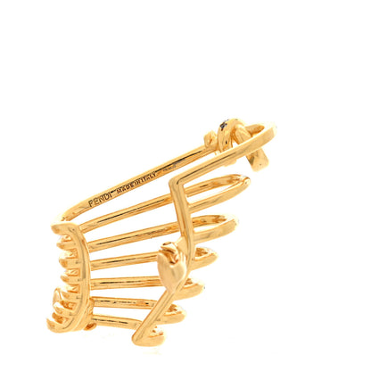 Fendi Metal Resin Crystal Filo Ear Cuffs Gold Blue 7 of 8