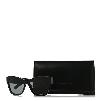 Chanel Acetate Square Cat Eye CC Sunglasses 5456 Black 8 of 8