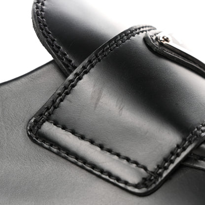 Prada Spazzolato Rois Metal Triangle Logo Monolith 55mm Loafers 39 Black 12 of 13