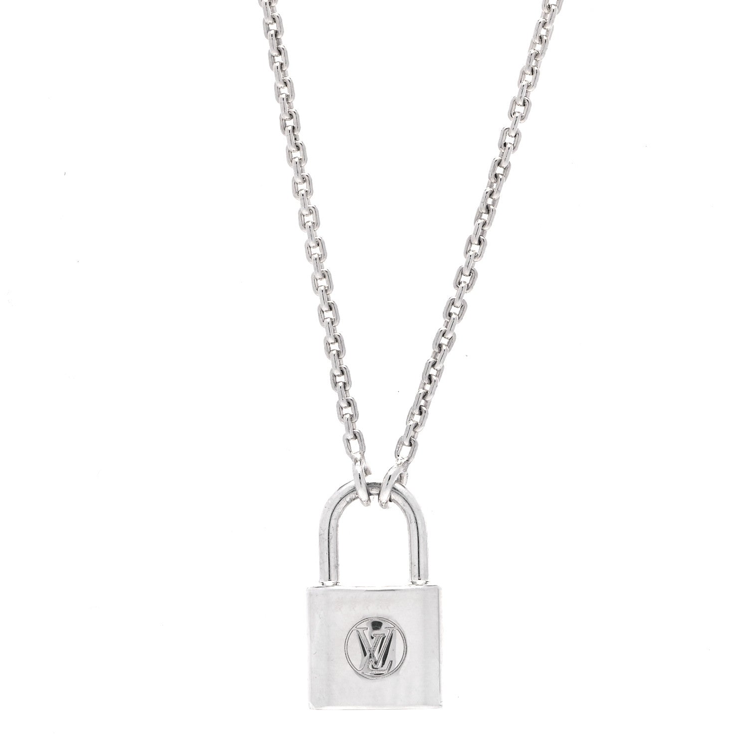 Louis Vuitton Sterling Silver Lockit Necklace 1 of 4