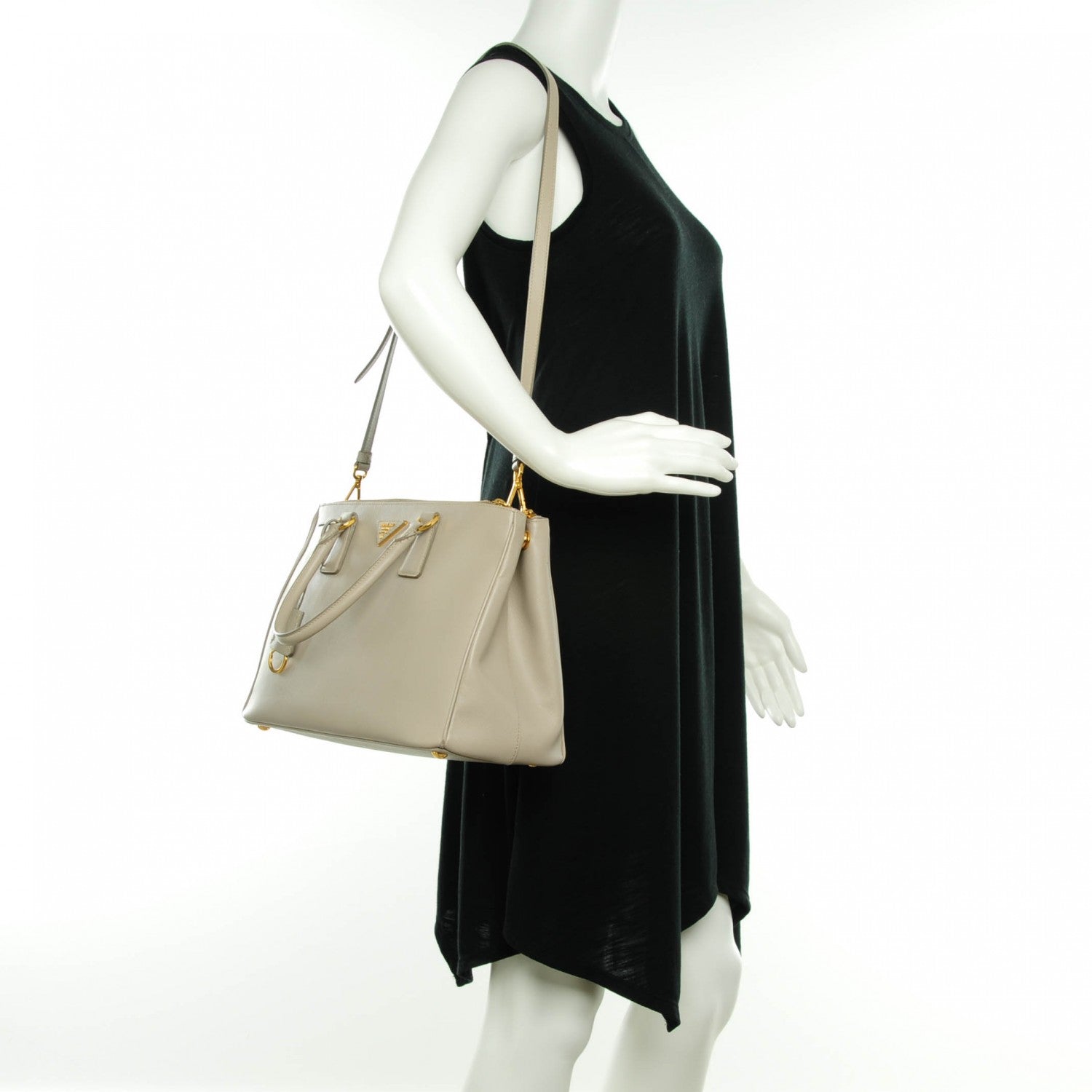 Prada Saffiano Medium Galleria Double Zip Tote Pomice 2 of 9