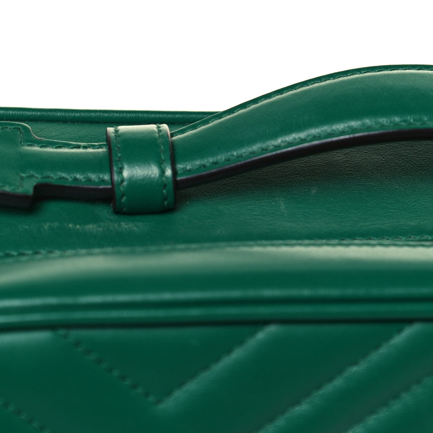 Gucci Calfskin Matelasse Sylvie Web Small GG Marmont Top Handle Shoulder Bag Emerald 14 of 18