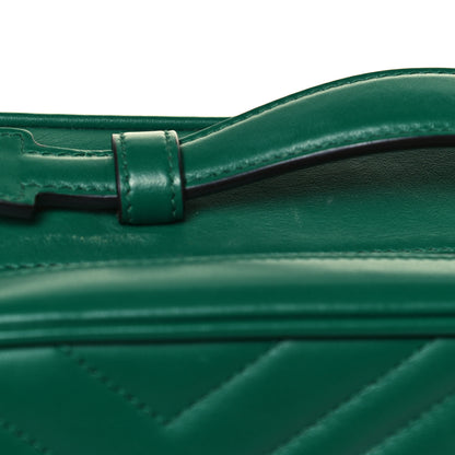 Gucci Calfskin Matelasse Sylvie Web Small GG Marmont Top Handle Shoulder Bag Emerald 14 of 18