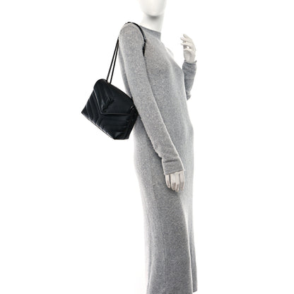Saint Laurent Calfskin Y Quilted Monogram Monochrome Small Loulou Chain Satchel Black 3 of 8