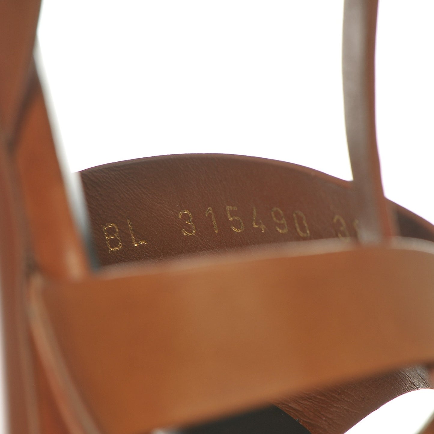 Calfskin Tribute 75 Platform Sandals 38 Amber