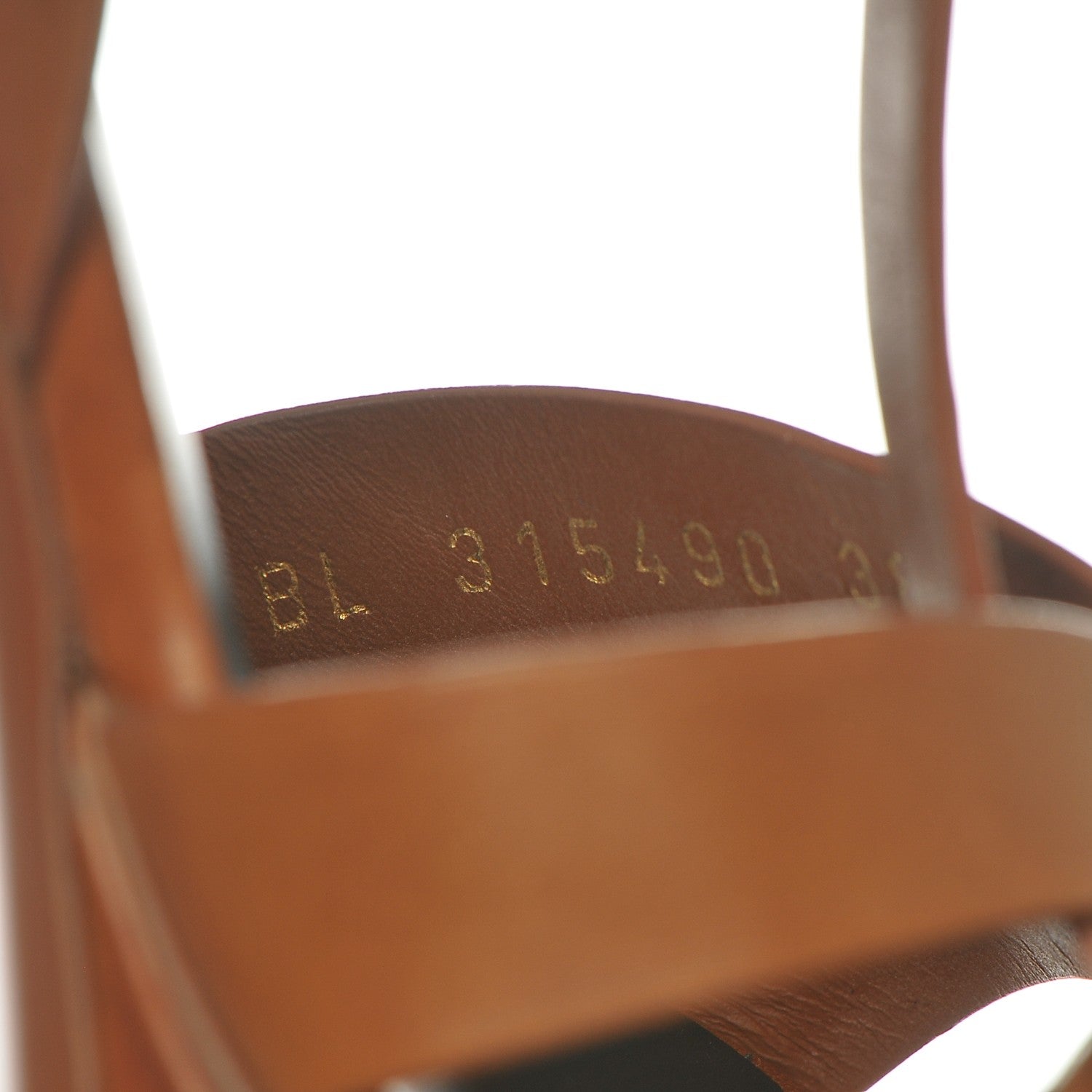 Saint Laurent Calfskin Tribute 75 Platform Sandals 38 Amber 8 of 8