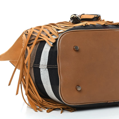 Burberry Suede Fringe Large Belgrove Bucket Bag Tan 9 of 14
