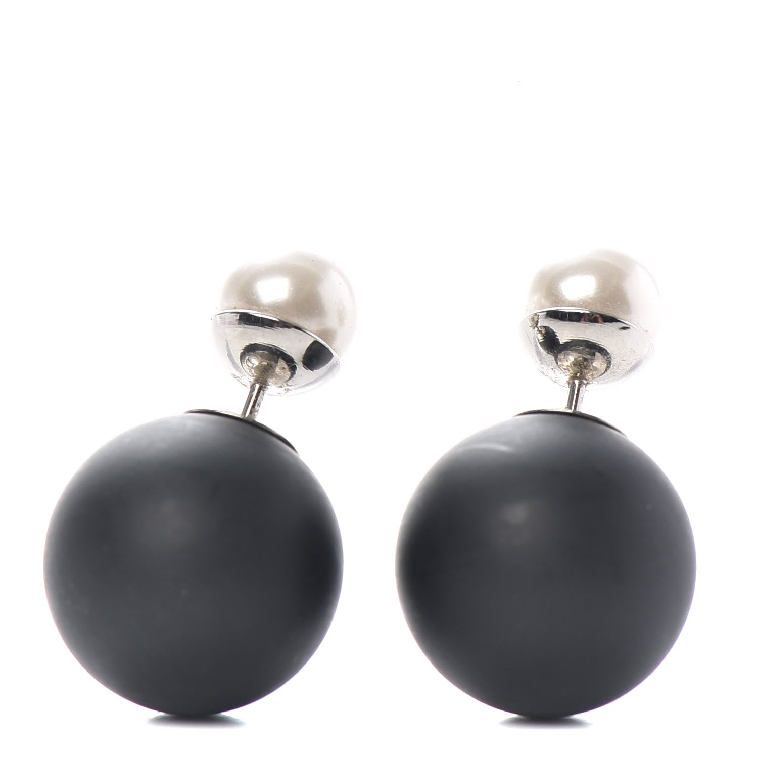 Christian Dior Mise En Dior Tribal Earrings Matte Black Pearl 1 of 3