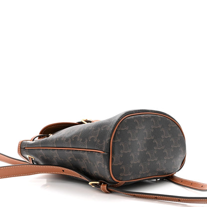 Celine Triomphe Canvas Calfskin Mini Folco Backpack Tan 4 of 9