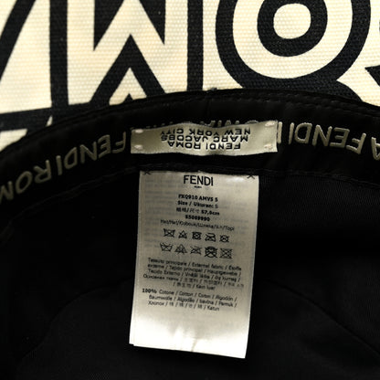 Fendi x MARC JACOBS Canvas Logo Print Bucket Hat S Black White 7 of 7