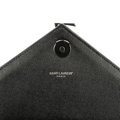 Saint Laurent Grain De Poudre Textured Mixed Matelasse Large Triquilt Monogram Monochrome Satchel Black 6 of 8