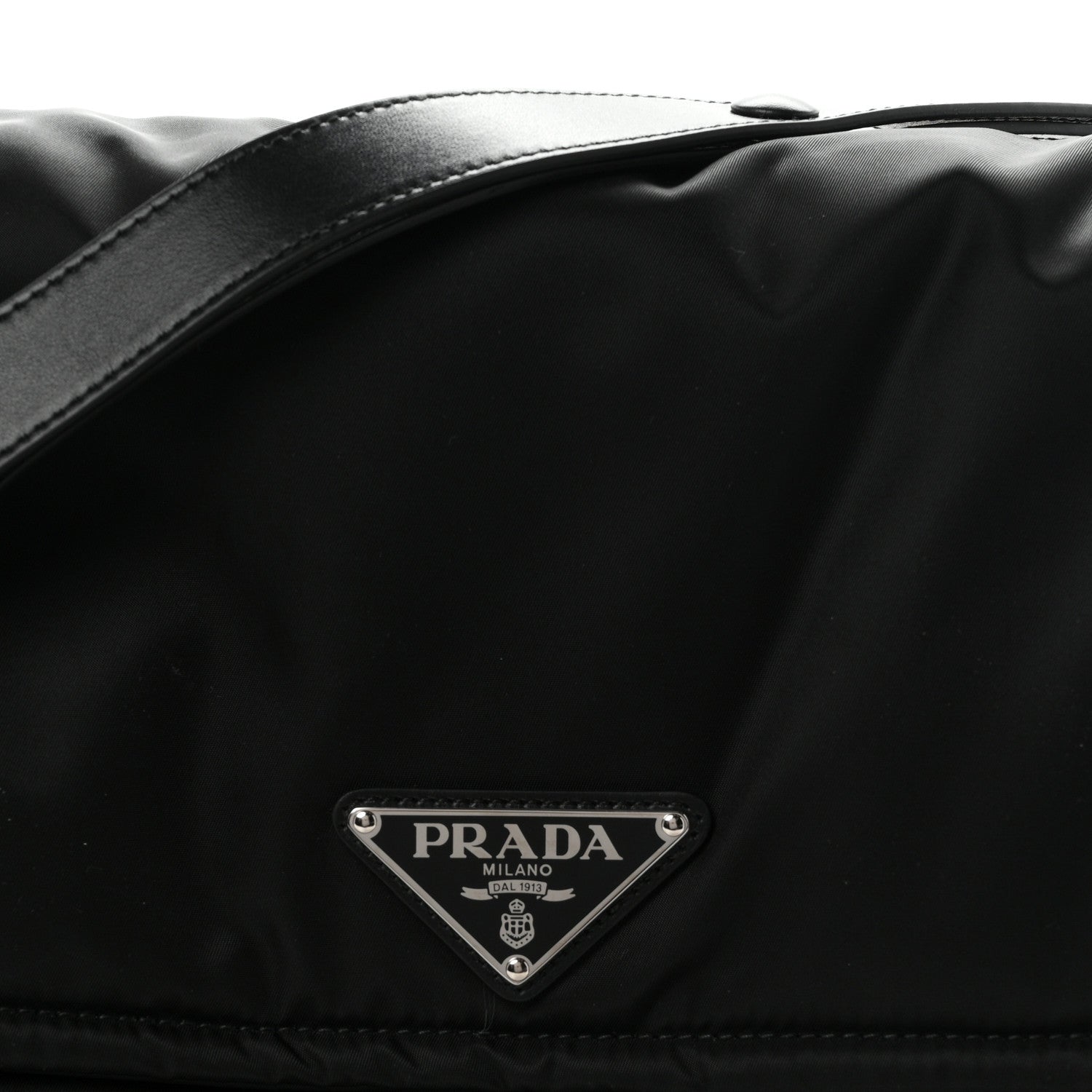 Prada Re-Nylon Vitello Padded Large Traveler Flap Shoulder Bag Black 9 of 10