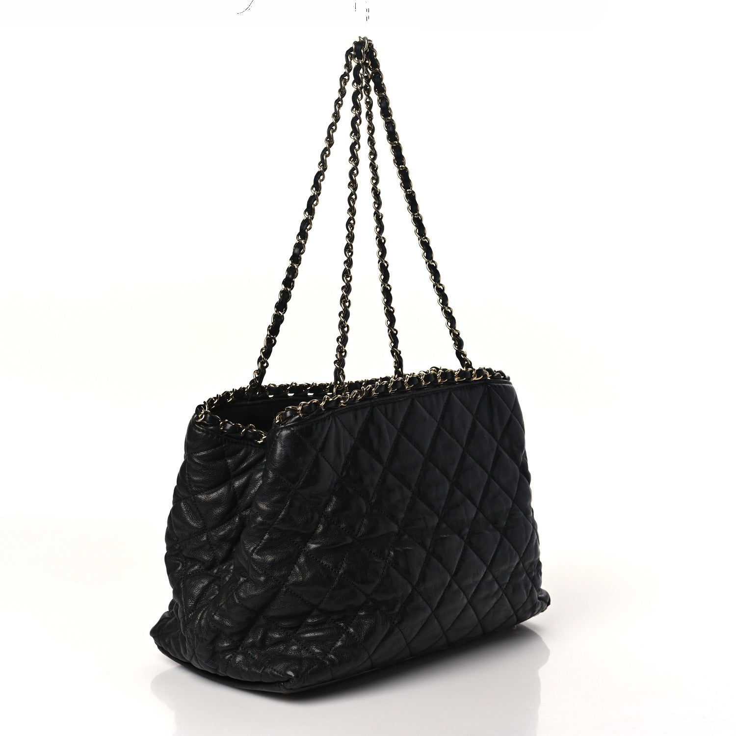 Chanel Calfskin Quilted Small Chain Me Tote Black 3 of 10
