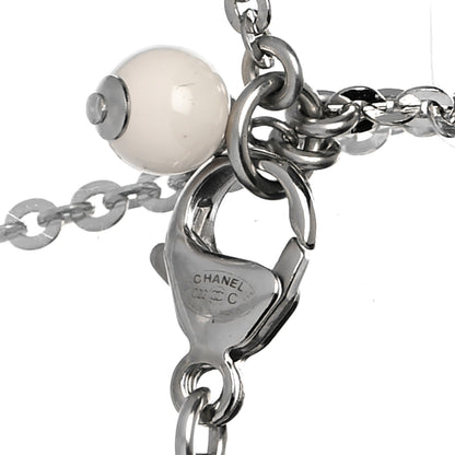 Chanel Crystal Timeless CC Necklace Silver 5 of 6