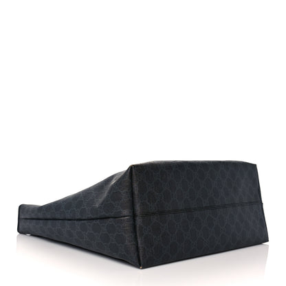 Gucci GG Supreme Monogram Web Handle Vertical Tote Black Grey 4 of 11