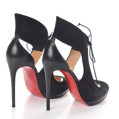 Christian Louboutin Shiny Nappa Suede Patent Campanina 120 Pump 38.5 Black 4 of 8