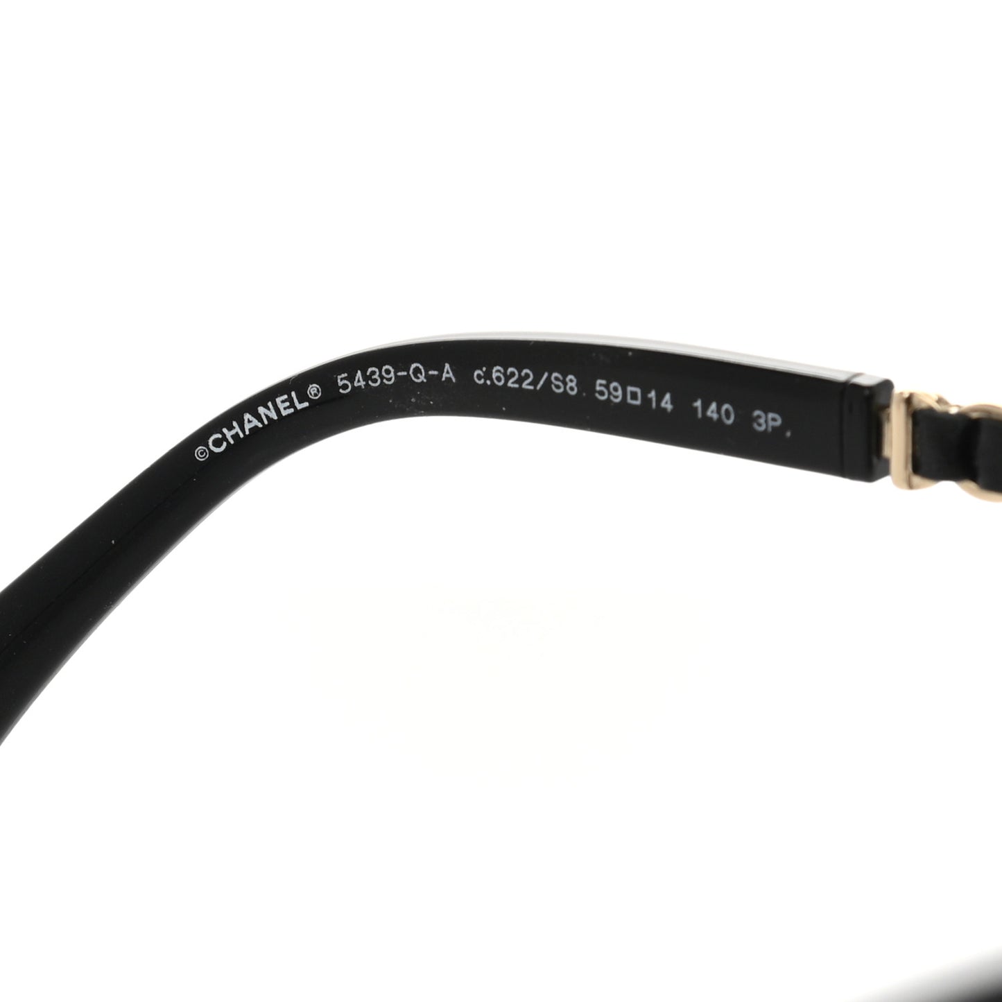 Metal Calfskin Polarized CC Chain Pilot Sunglasses 5439-Q-A Black